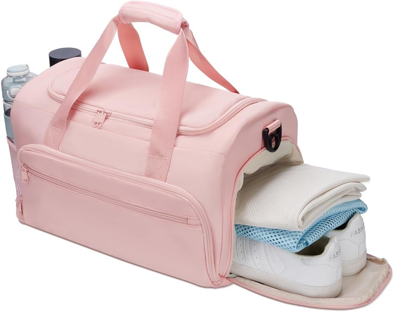 SOAEON Gym Bag for Men Women, Small Fitness Workout Sports Bag with Wet Pocket & Shoes Compartment, Water Resistant Overnight Weekender Duffel Bag - Image 1